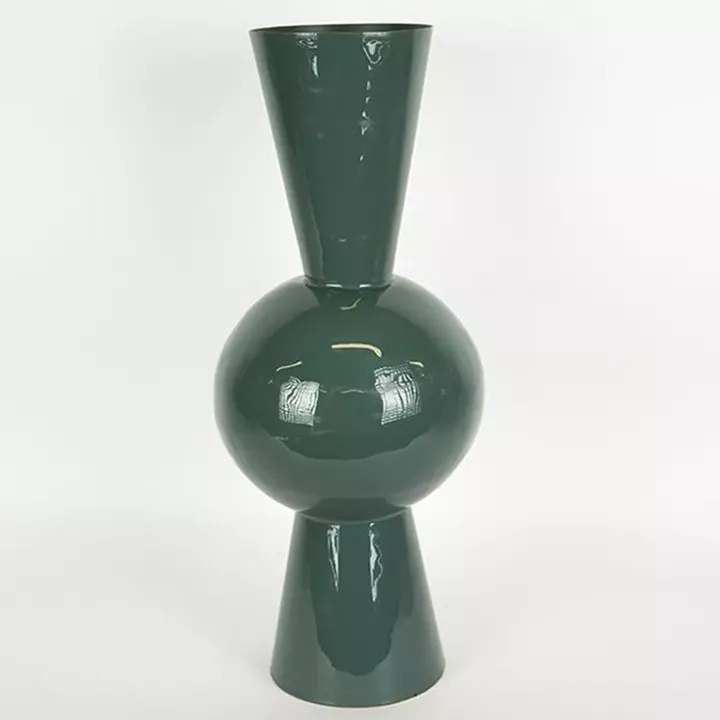 ΒΑΖΟ ΜΕΤΑΛΛΙΚΟ ΠΡΑΣΙΝΟ ΣΚΟΥΡΟ 25x25x60cm