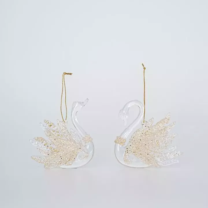 ΑΚΡΥΛΙΚΟΣ ΚΥΚΝΟΣ, ΔΙΑΦΑΝΟΣ, ΜΕ ΑΠΑΛΟ ΧΡΥΣΟ GLITTER, 2 ΣΧΕΔΙΑ, 9x10cm, ΤΙΜΗ ΑΝΑ ΤΜΧ