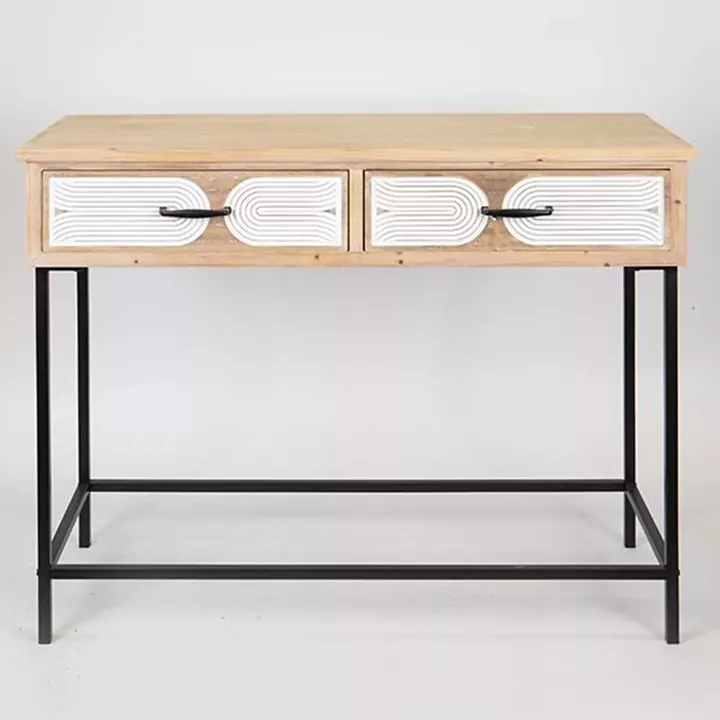 ΚΟΝΣΟΛΑ ΞΥΛΙΝΗ NATURAL - ΛΕΥΚΗ 100x41x80.5cm