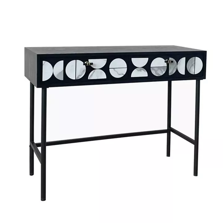 ΚΟΝΣΟΛΑ ΞΥΛΙΝΗ ΜΑΥΡΗ - ΛΕΥΚΗ 100x40x77cm
