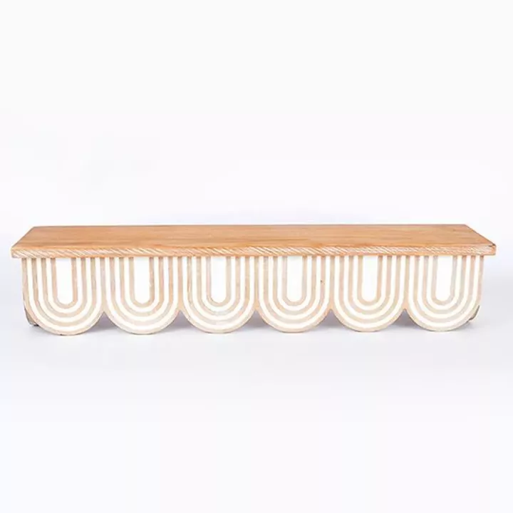 ΡΑΦΙ ΞΥΛΙΝΟ NATURAL - ΛΕΥΚΟ 60x13x12cm